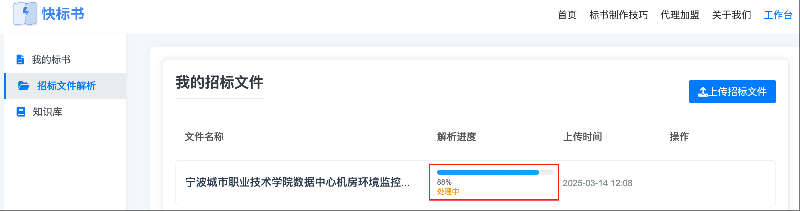 标书解析完成