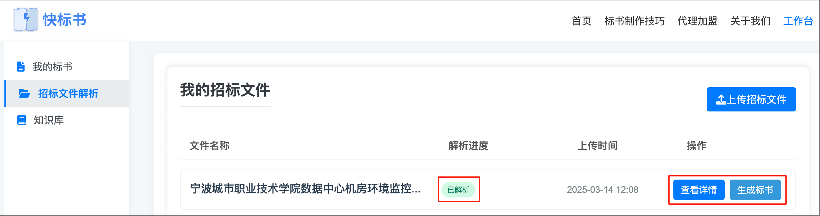 标书解析功能介绍